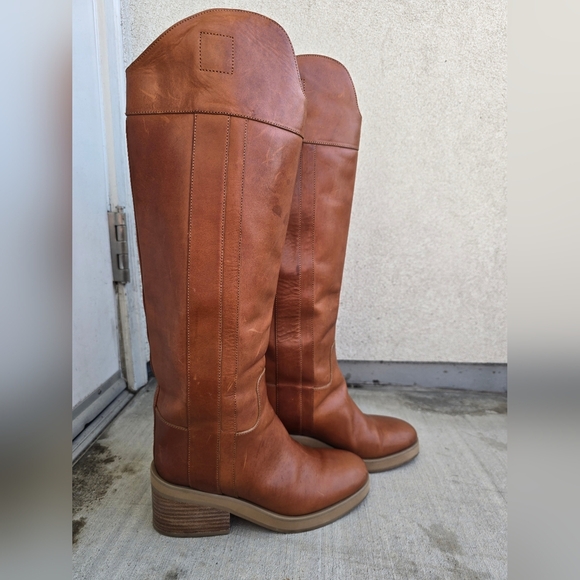 Jimmy Choo Tan Over the Knee Boots Minimalist Design - Picture 9 of 15